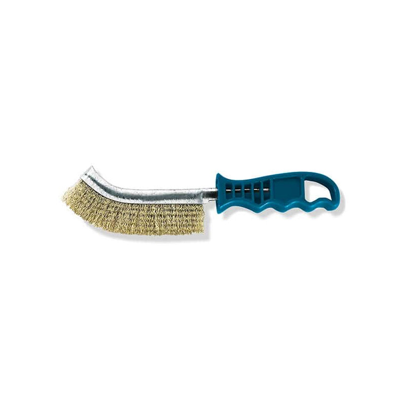 Brosse métallique convexe manche plastique