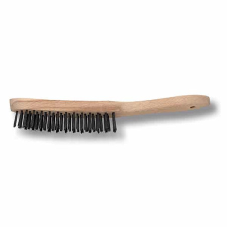 Brosse métallique 5 rangs manche bois