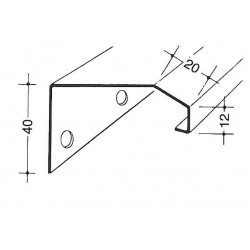 Profilé de couronnement aluminium - Forme L - ISO 120 mm