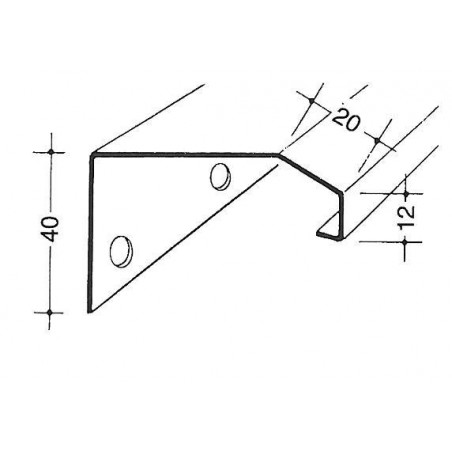 Profilé de couronnement aluminium - Forme L - ISO 120 mm