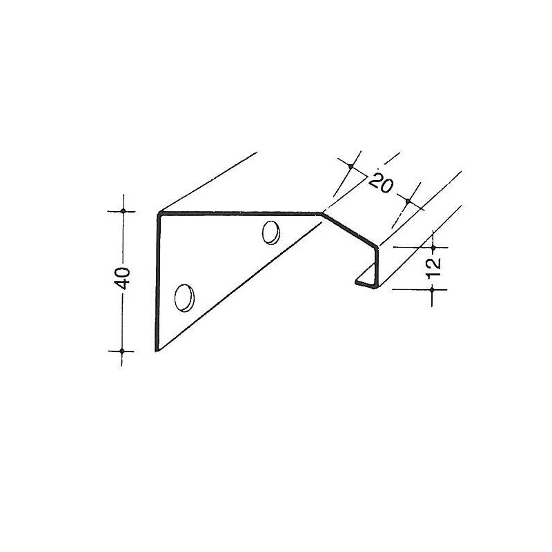 Profilé de couronnement aluminium - Forme L - ISO 130 mm 