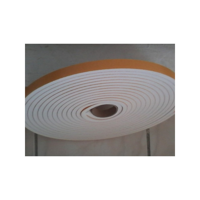 Bande auto adhésive - 5 x 20 mm x 20 m - avec mousse polyethylène blanche