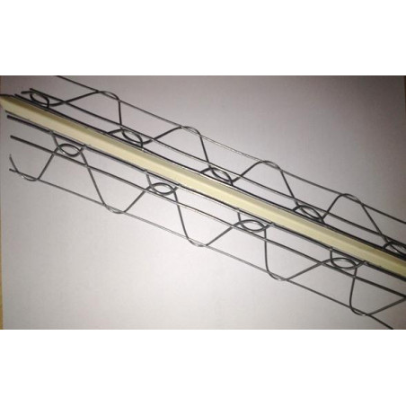 Profilé en fils soudés - type APK - 62 x 62 mm - beige - 295 cm de long 
