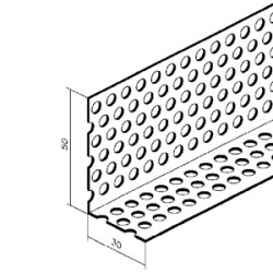 Profilé de ventilation - alu - 30/30 mm - 250 cm de long